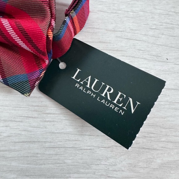 NWT Lauren Ralph Lauren Boys Classic Tartan Silk Bow Tie - Picture 3 of 6